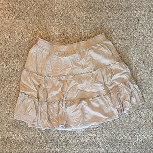 cream ruffle tiered skirt